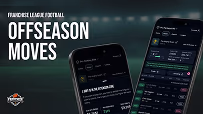 Franchise League Football offseason moves feature showing trade and free agency screens